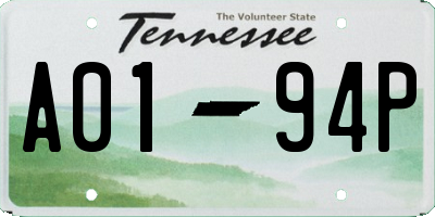 TN license plate A0194P