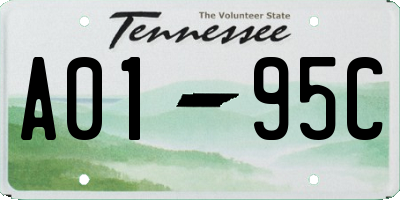 TN license plate A0195C