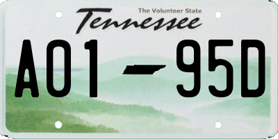 TN license plate A0195D