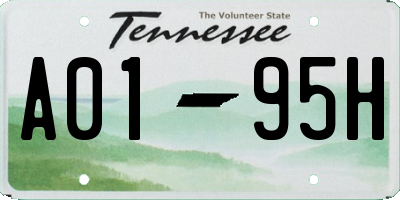 TN license plate A0195H