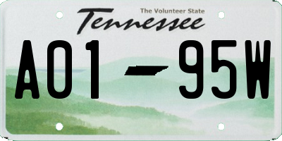 TN license plate A0195W