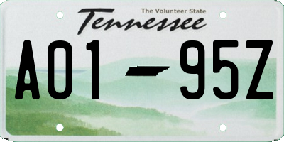 TN license plate A0195Z
