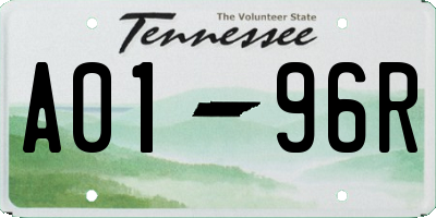 TN license plate A0196R