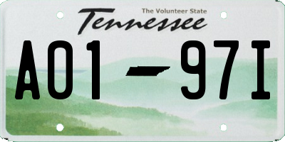 TN license plate A0197I