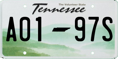 TN license plate A0197S