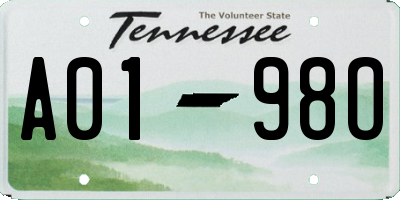 TN license plate A0198O