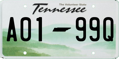 TN license plate A0199Q