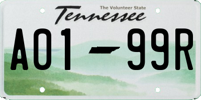 TN license plate A0199R