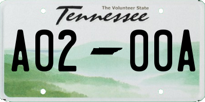 TN license plate A0200A