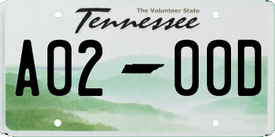 TN license plate A0200D