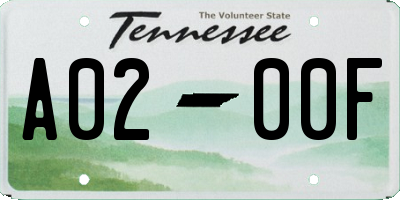 TN license plate A0200F