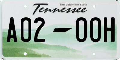 TN license plate A0200H