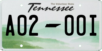 TN license plate A0200I