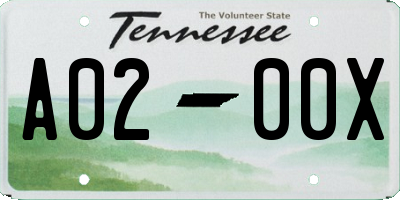 TN license plate A0200X