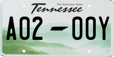 TN license plate A0200Y