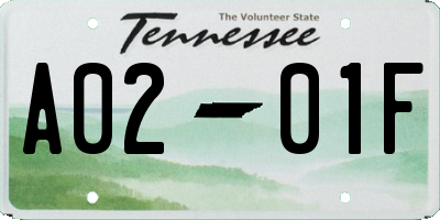 TN license plate A0201F