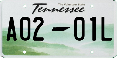 TN license plate A0201L