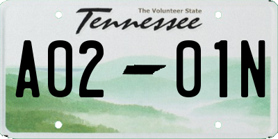 TN license plate A0201N