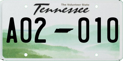 TN license plate A0201O