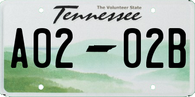 TN license plate A0202B