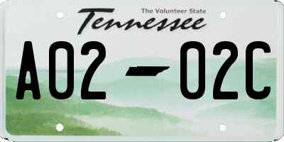 TN license plate A0202C