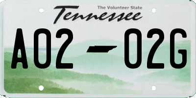 TN license plate A0202G