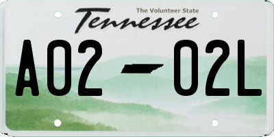 TN license plate A0202L