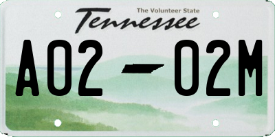 TN license plate A0202M