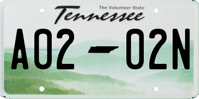 TN license plate A0202N