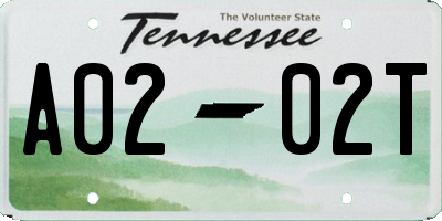 TN license plate A0202T