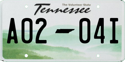 TN license plate A0204I