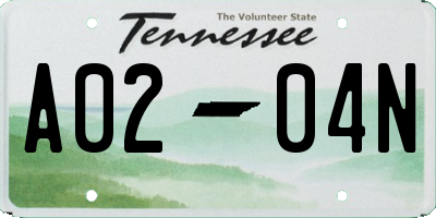 TN license plate A0204N