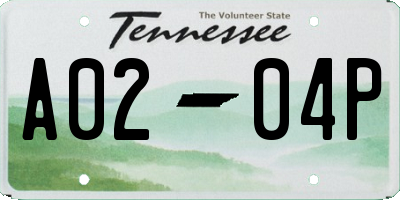 TN license plate A0204P