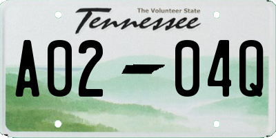 TN license plate A0204Q