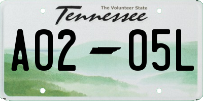 TN license plate A0205L