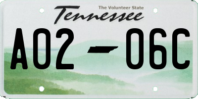 TN license plate A0206C