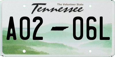 TN license plate A0206L