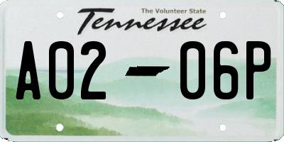 TN license plate A0206P