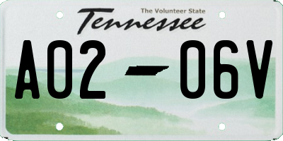 TN license plate A0206V