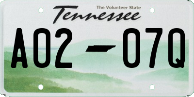 TN license plate A0207Q