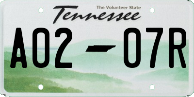 TN license plate A0207R