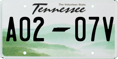 TN license plate A0207V