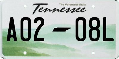 TN license plate A0208L