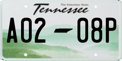 TN license plate A0208P