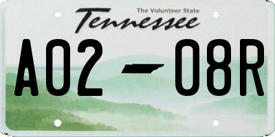 TN license plate A0208R