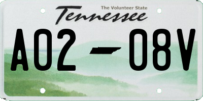 TN license plate A0208V