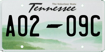 TN license plate A0209C