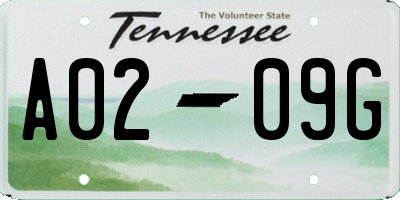 TN license plate A0209G