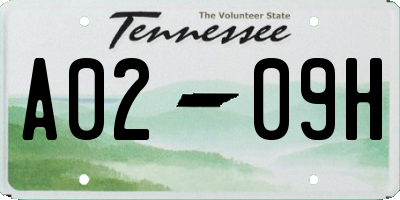 TN license plate A0209H