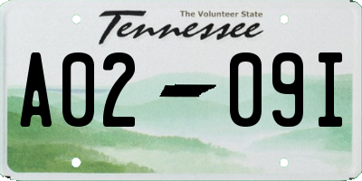 TN license plate A0209I